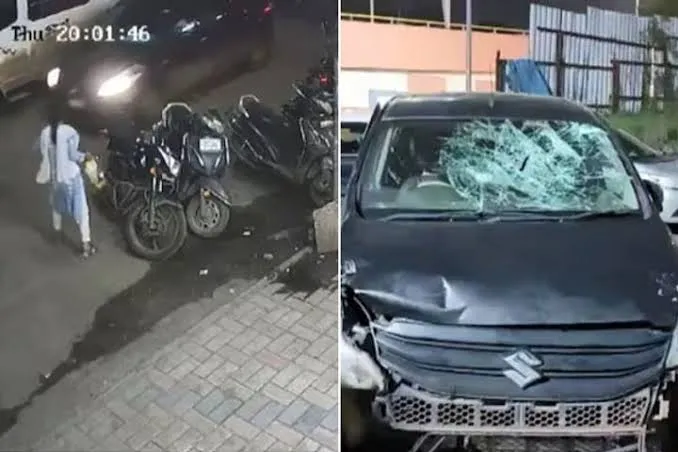 पुणे में तेज रफ्तार कार ने स्कूटर को मारी टक्कर, मासूम को 800 मीटर तक घसीटा; घटना CCTV में कैद