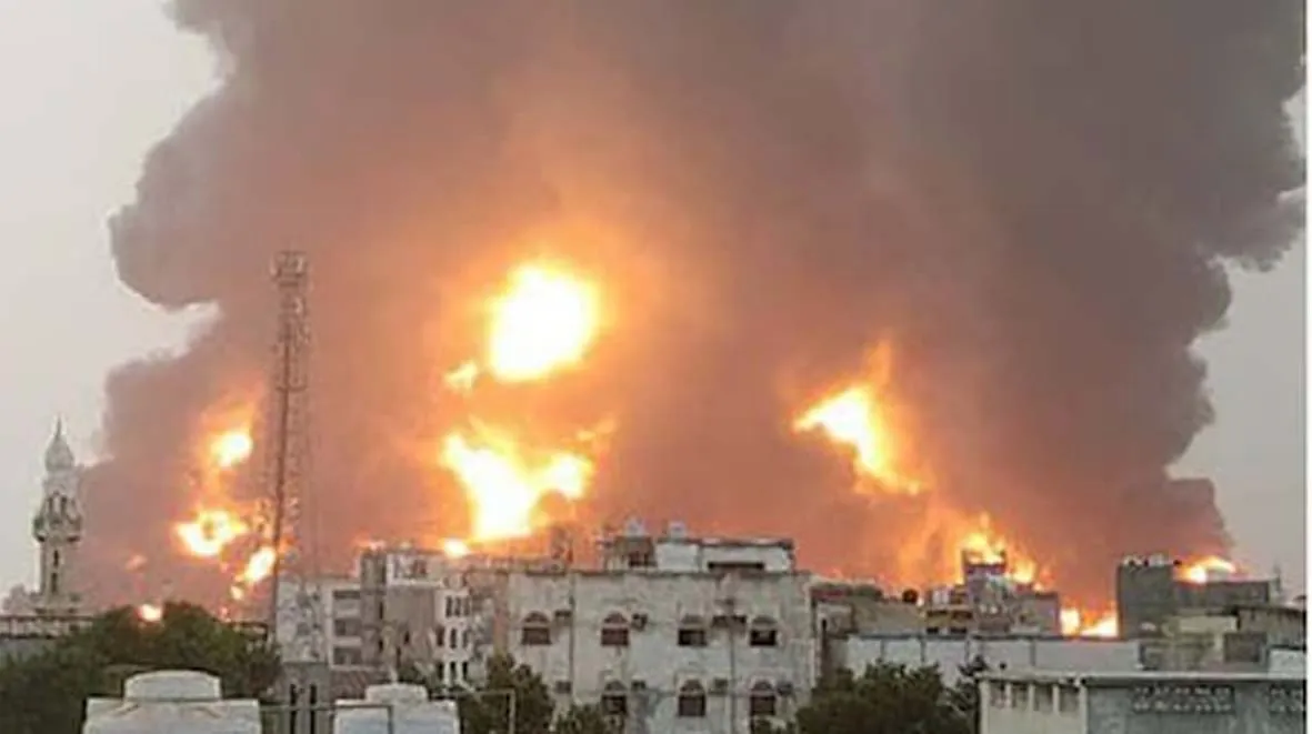 Yemen में किया पहला एयर स्ट्राइक, आग का गोला बने ठिकाने