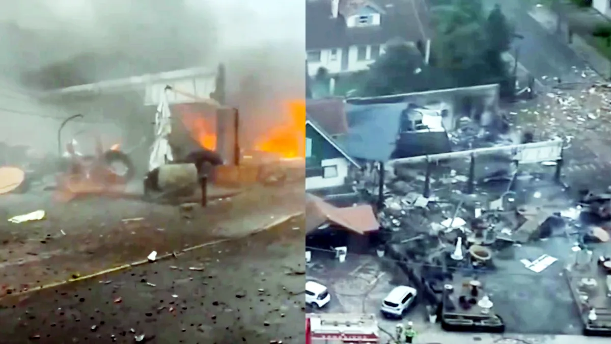 Brazil में चिमनी से टकराकर दुकान पर गिरा विमान, दस की मौत, कई घायल