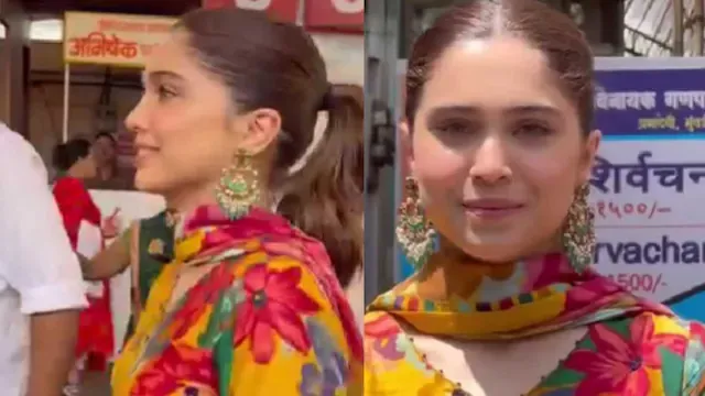 परिवार के साथ सिद्धिविनायक मंदिर पहुंची Sharvari , किए दर्शन