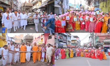 Gwalior में महावीर जन्म कल्याणक पर भव्य प्रभातफेरी व रथयात्रा